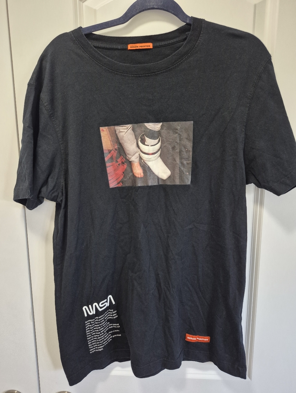 Heron Preston T-shirt Black NASA Graphic Men's, Medium, Black